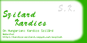 szilard kardics business card